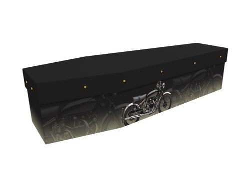 Motorbike Cardboard Black Coffin