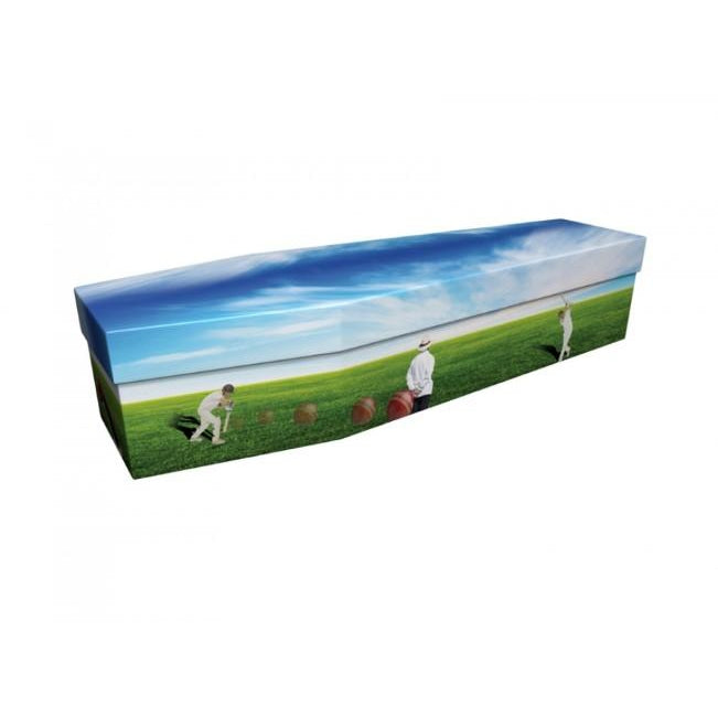 Love of Cricket Cardboard Coffin
