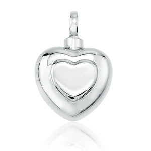 Silver Double Heart Cremation Pendant