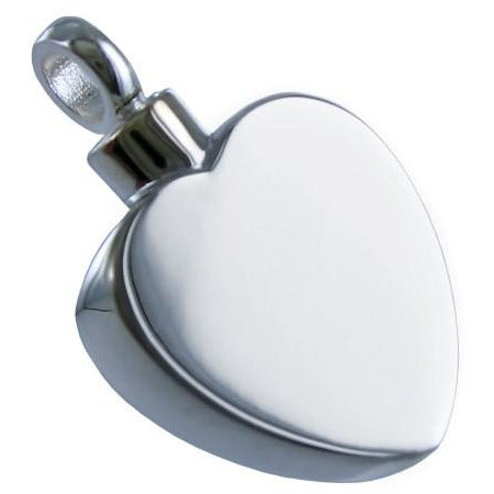 Sterling Silver Flat Heart Cremation Pendant