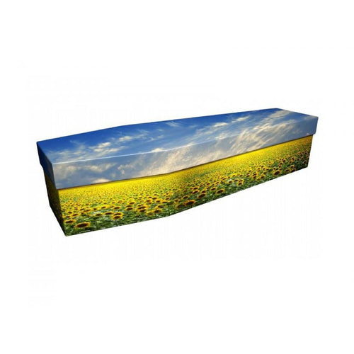 Sunflower Field Cardboard Coffin